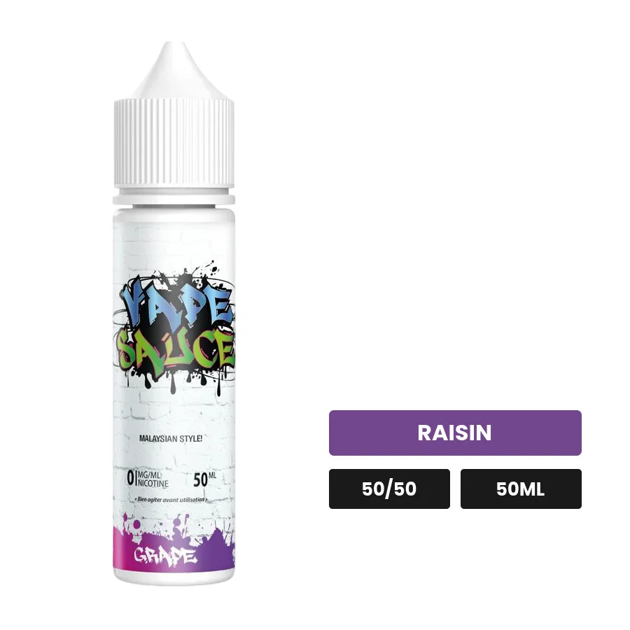 E-liquide Grape de Vape Sauce, 50 ml, saveur raisin.