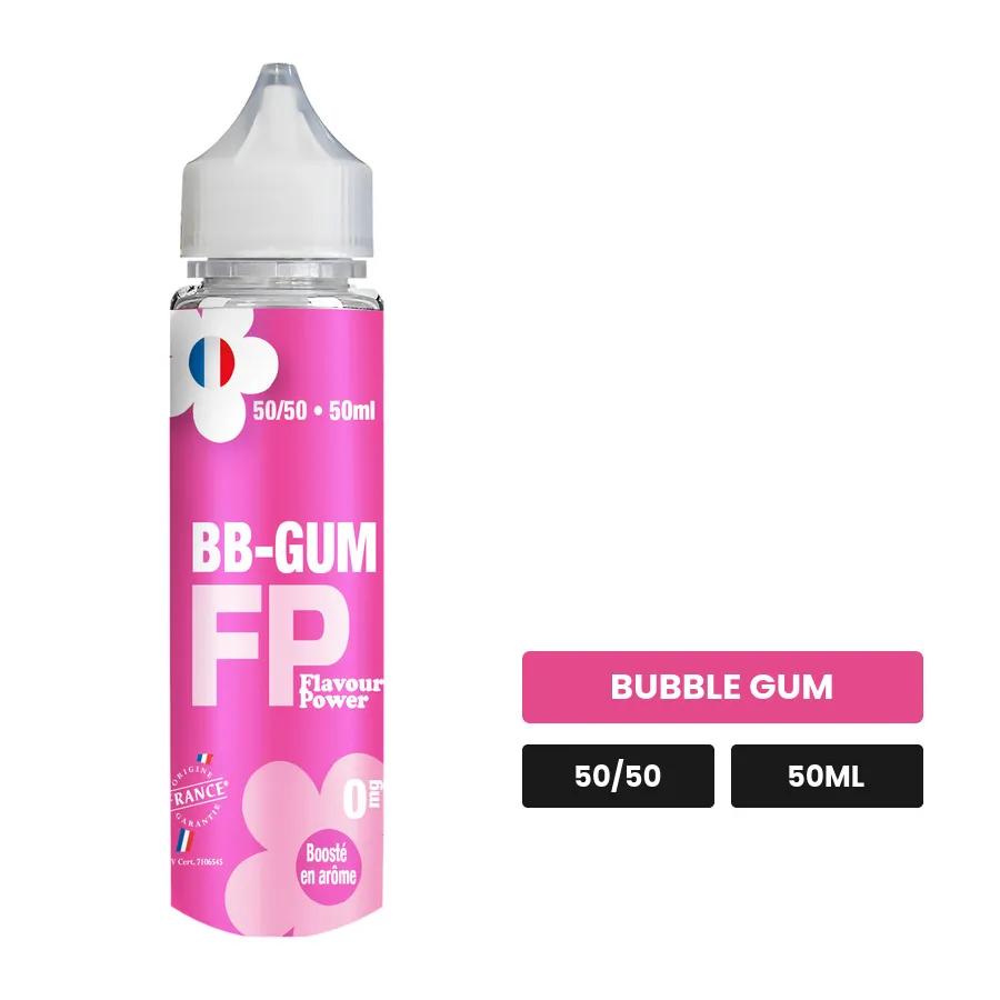 E-liquide Bb-Gum de Flavour Power, 50 ml, saveur bubble gum.