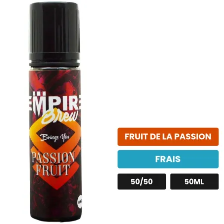 E-liquide Passion Fruit de Vape Empire, 50 ml, saveurs fruit de la passion et frais.