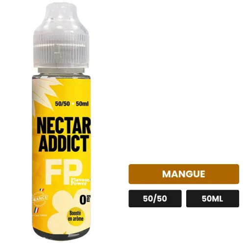 E-liquide Nectar'Addict de Flavour Power, 50 ml, saveur mangue.