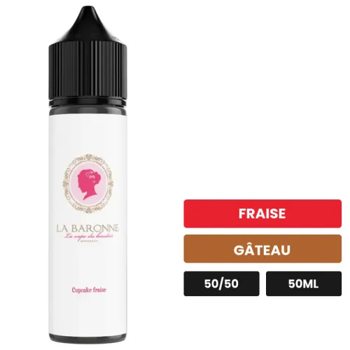 E-liquide La Baronne de Bordo2, 50 ml, saveurs fraise et gâteau.