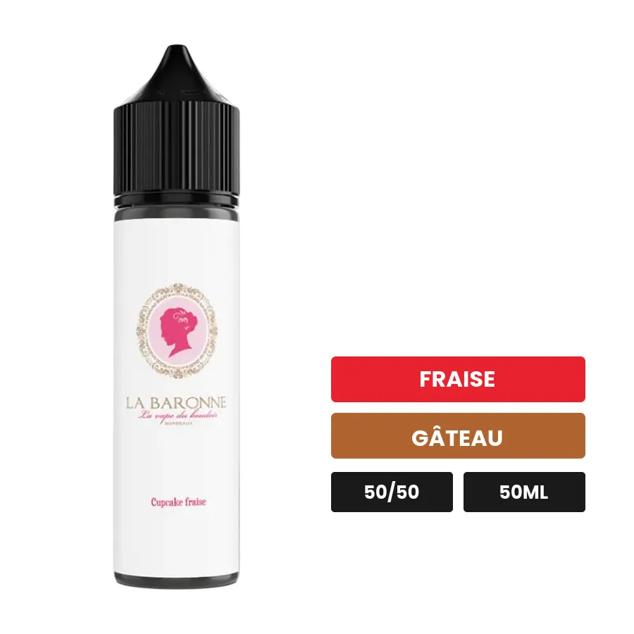 E-liquide La Baronne de Bordo2, 50 ml, saveurs fraise et gâteau.