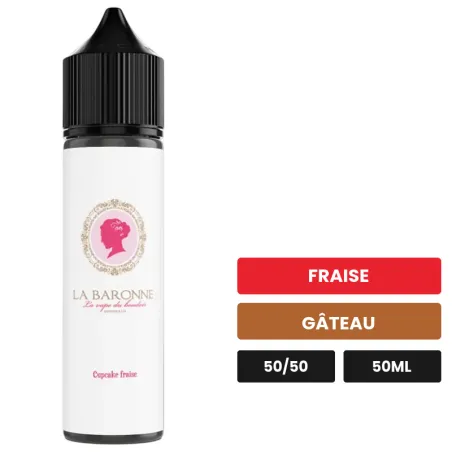 E-liquide La Baronne de Bordo2, 50 ml, saveurs fraise et gâteau.