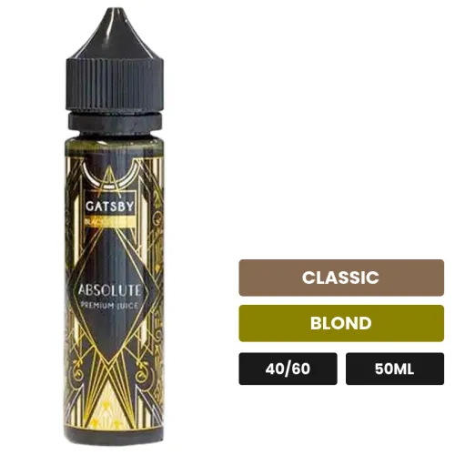 E-liquide Absolute de Gatsby, 50 ml, saveurs classic et blond.