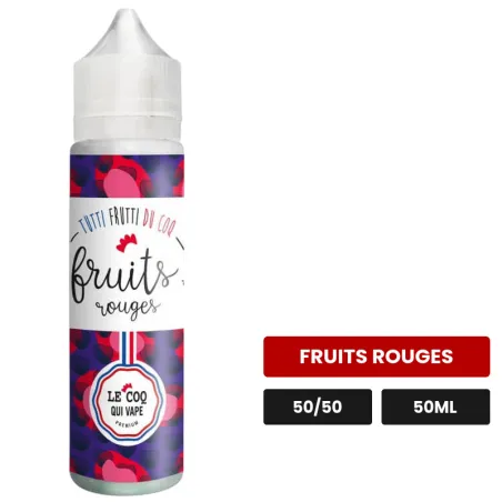 E-liquide Fruits Rouges de Le Coq Qui Vape, 50 ml, saveur fruits rouges.
