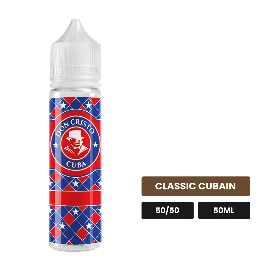 E-liquide Don Cristo Cuba de PGVG Labs, 50 ml, saveur classic cubain.