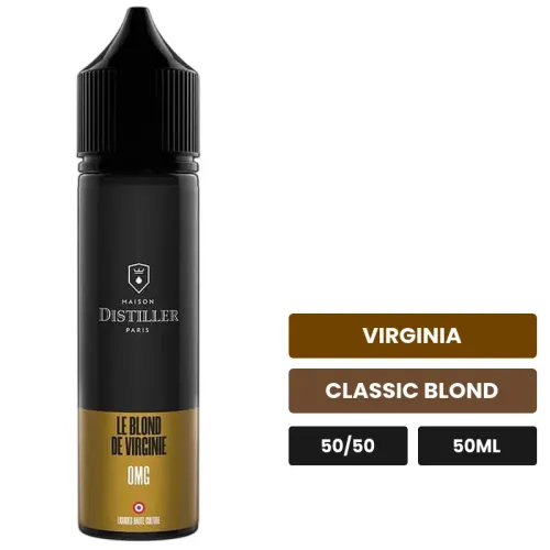 E-liquide Le Blond De Virginie de Maison Distiller, 50 ml, saveurs virginia et classic blond.