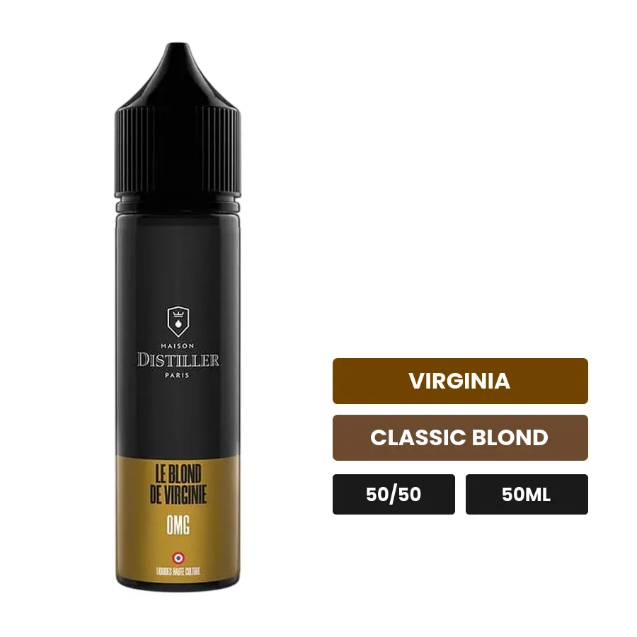 E-liquide Le Blond De Virginie de Maison Distiller, 50 ml, saveurs virginia et classic blond.