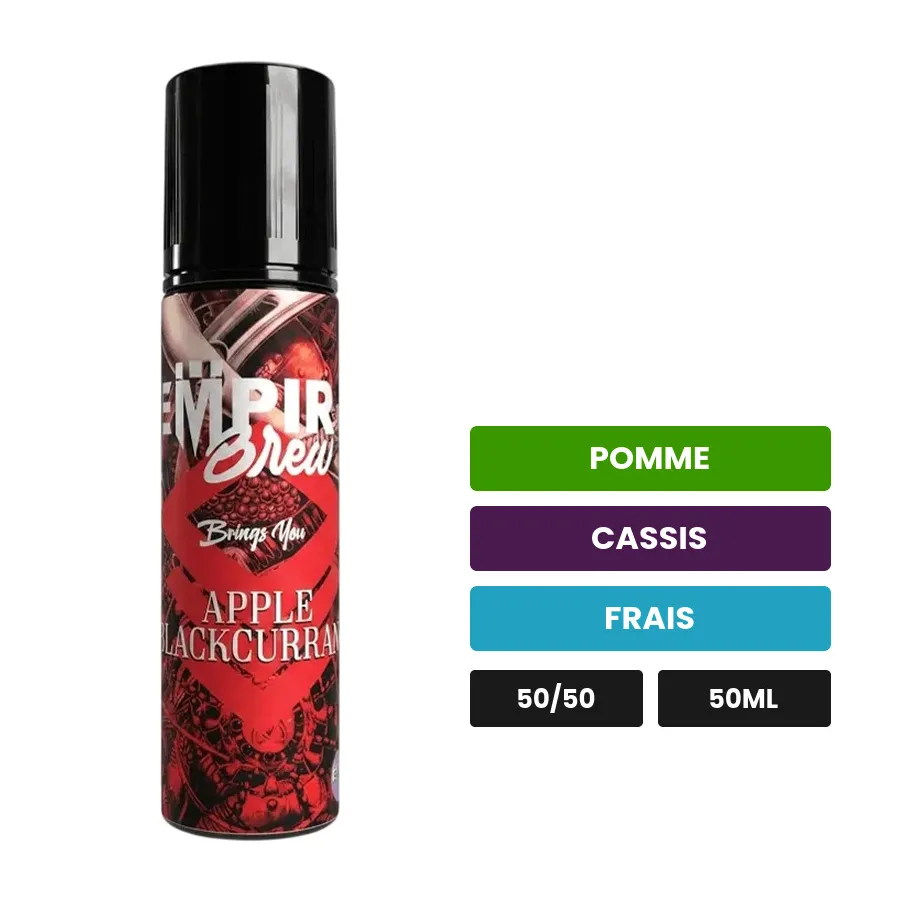 E-liquide Apple Blackcurrant de Vape Empire, 50 ml, saveurs pomme, cassis et frais.