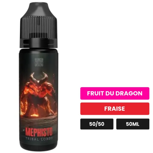 E-liquide Mephisto de Tribal Force, 50 ml, saveurs fruit du dragon et fraise.