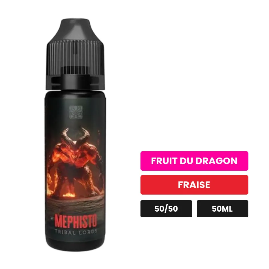 E-liquide Mephisto de Tribal Force, 50 ml, saveurs fruit du dragon et fraise.