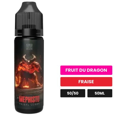 E-liquide Mephisto de Tribal Force, 50 ml, saveurs fruit du dragon et fraise.
