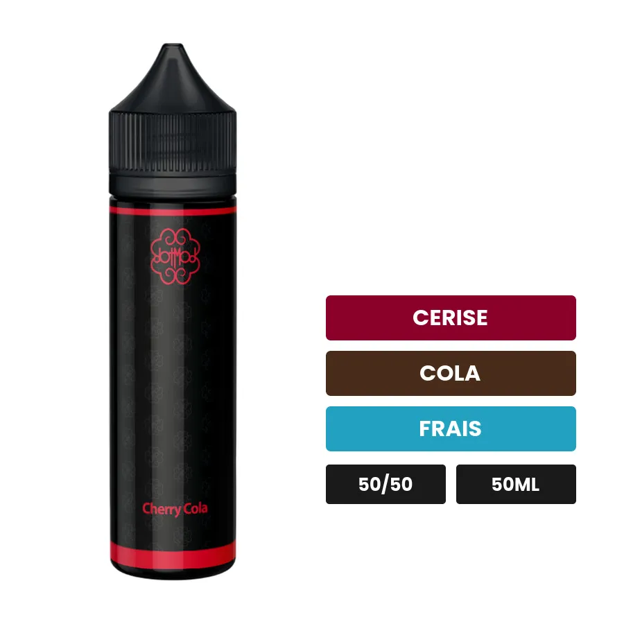 E-liquide Cherry Cola de Dotmod, 50 ml, saveurs cerise, cola et frais.