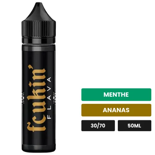 E-liquide Freezy Pineapple de Fcukin'Flava, 50 ml, saveurs menthe et ananas.