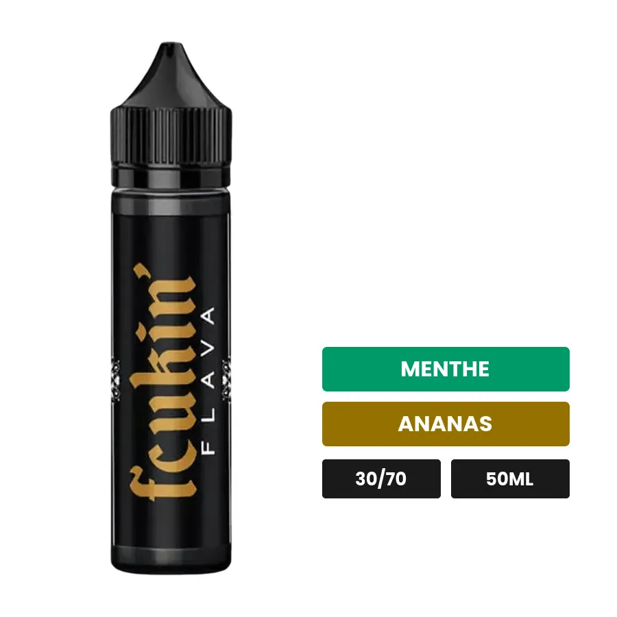 E-liquide Freezy Pineapple de Fcukin'Flava, 50 ml, saveurs menthe et ananas.