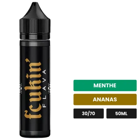 E-liquide Freezy Pineapple de Fcukin'Flava, 50 ml, saveurs menthe et ananas.