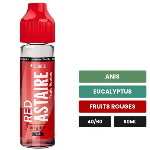 E-liquide Red Astaire - Tjuice de T-Juice, 50 ml, saveurs anis, eucalyptus et fruits rouges.