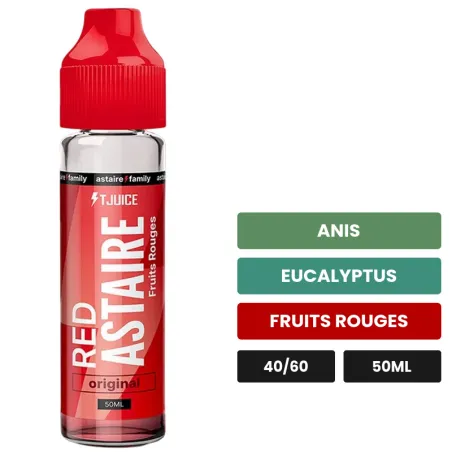 E-liquide Red Astaire de T-Juice, 50 ml, saveurs anis, eucalyptus et fruits rouges.