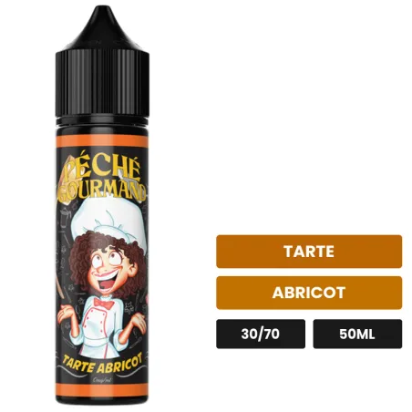 E-liquide Tarte Abricot Péché Gourmand d'O'Jlab, 50 ml, saveurs tarte et abricot.
