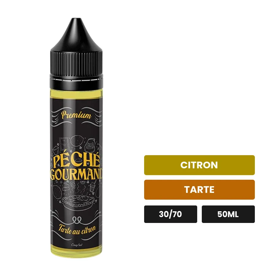 E-liquide Tarte Au Citron Péché Gourmand d'O'Jlab, 50 ml, saveurs citron et tarte.