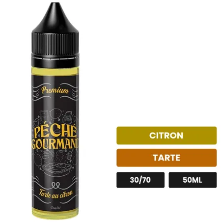 E-liquide Tarte Au Citron Péché Gourmand d'O'Jlab, 50 ml, saveurs citron et tarte.