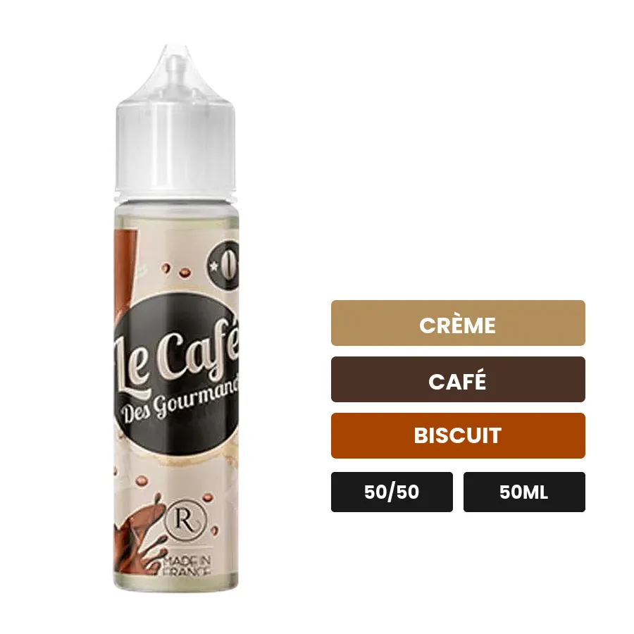 E-liquide Le Café Des Gourmands de Revolute, 50 ml, saveurs crème, café et biscuit.