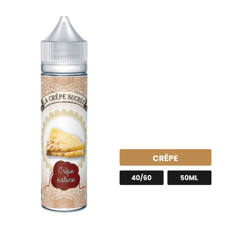 E-liquide Crêpe Nature de La Crêpe Sucrée, 50 ml, saveur crêpe.