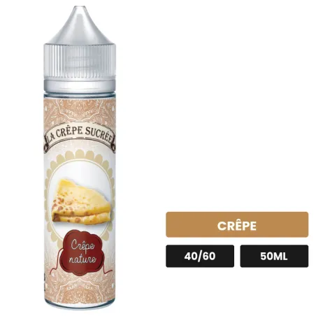 E-liquide Crêpe Nature de La Crêpe Sucrée, 50 ml, saveur crêpe.