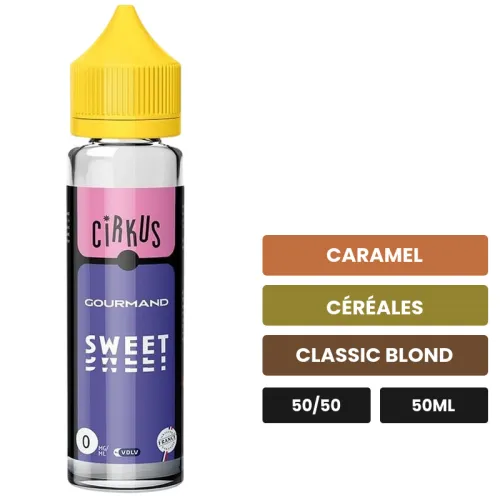 E-liquide Sweet Classic Wanted de Wanted Juice, 50 ml, saveurs caramel, céréales et classic blond.