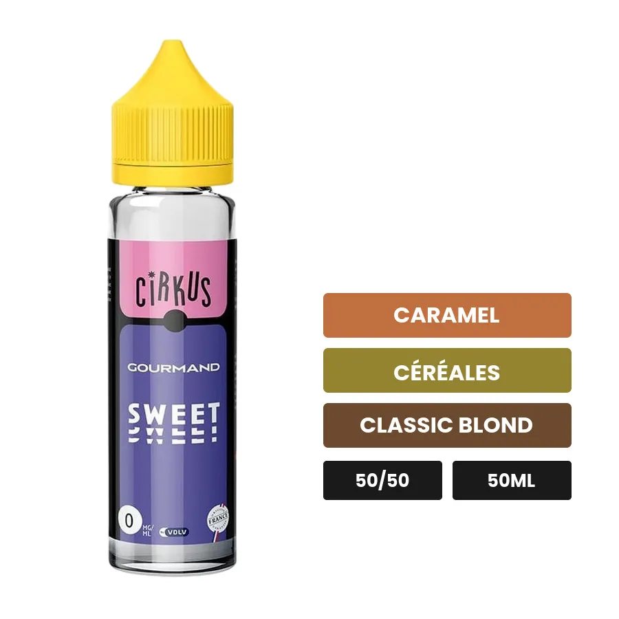 E-liquide Sweet Classic Wanted de Wanted Juice, 50 ml, saveurs caramel, céréales et classic blond.