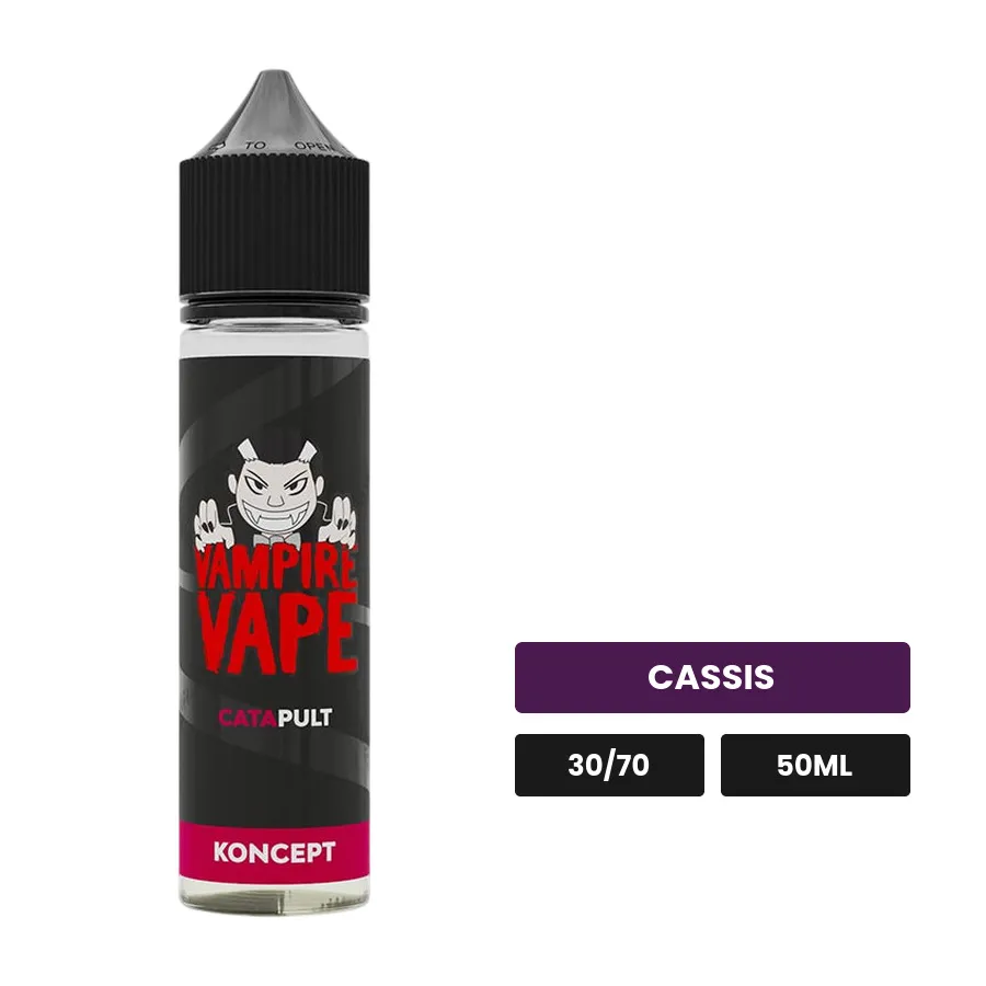 E-liquide Catapult de Vampire Vape, 50 ml, saveur cassis.