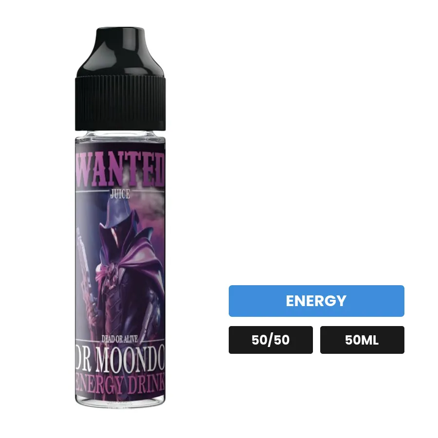 E-liquide Dr Moondo de Wanted Juice, 50 ml, saveur energy.