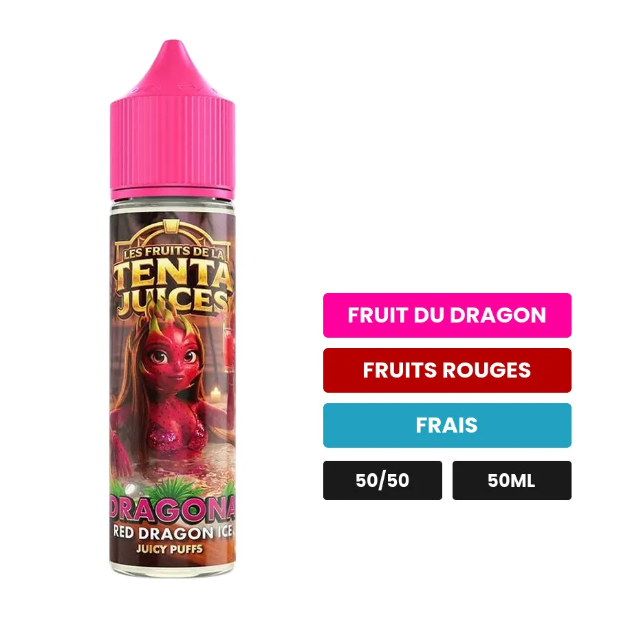 E-liquide Dragona, 50 ml, saveurs fruit du dragon, fruits rouges et frais.