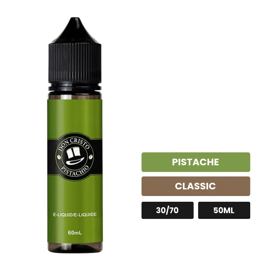 E-liquide Don Cristo Pistachio de PGVG Labs, 50 ml, saveurs pistache et classic.
