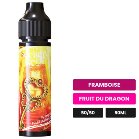 E-liquide Yellow Key de Secret's Lab, 50 ml, saveurs framboise et fruit du dragon.