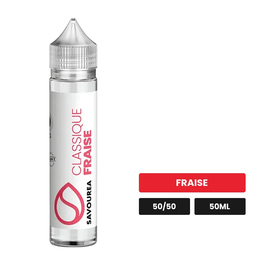 E-liquide Classic - Fraise de Savourea, 50 ml, saveur fraise.