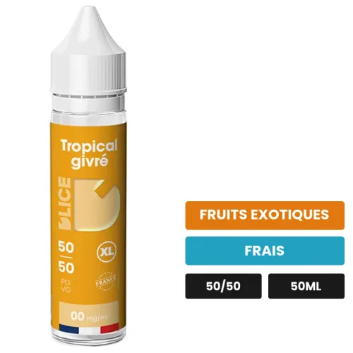 E-liquide Tropical Givré de D'Lice, 50 ml, saveurs fruits exotiques et frais.