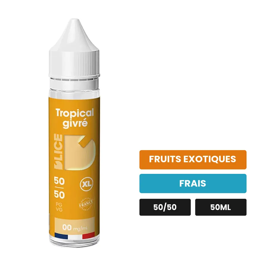E-liquide Tropical Givré de D'Lice, 50 ml, saveurs fruits exotiques et frais.