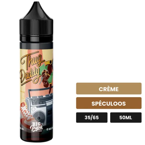 E-liquide Thug Daddy de Big Papa, 50 ml, saveurs crème et spéculoos.