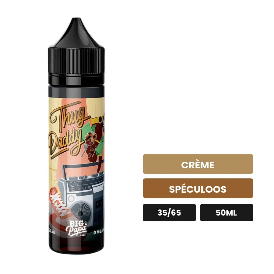 E-liquide Thug Daddy de Big Papa, 50 ml, saveurs crème et spéculoos.