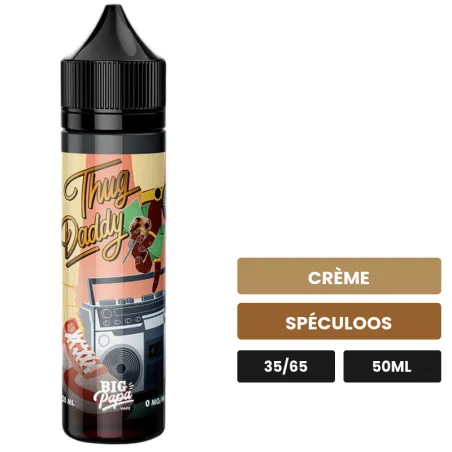 E-liquide Thug Daddy de Big Papa, 50 ml, saveurs crème et spéculoos.