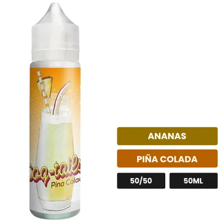E-liquide Pina Cola de Le Coq Qui Vape, 50 ml, saveurs ananas et piña colada.
