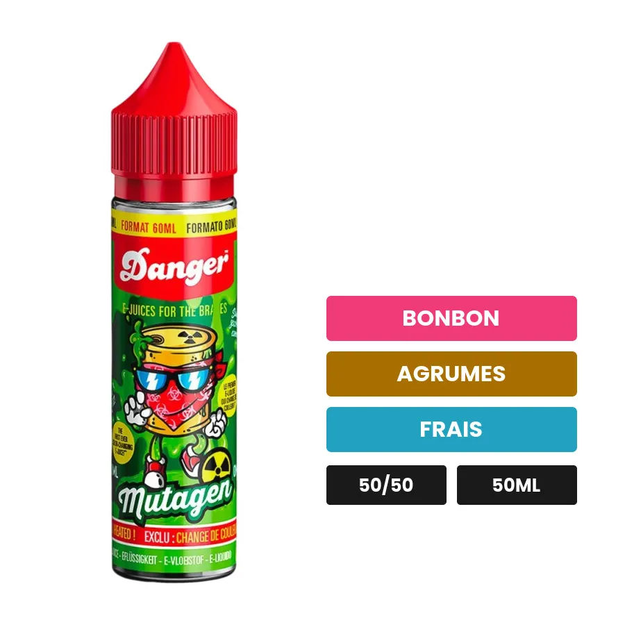 E-liquide Mutagen de Swoke, 50 ml, saveurs bonbon, agrumes et frais.