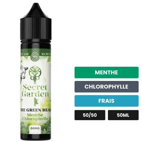 E-liquide The Green Bear de Secret's Lab, 50 ml, saveurs menthe, chlorophylle et frais.