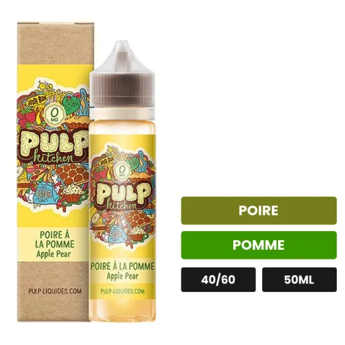 E-liquide Poire À La Pomme de Pulp, 50 ml, saveurs poire et pomme.