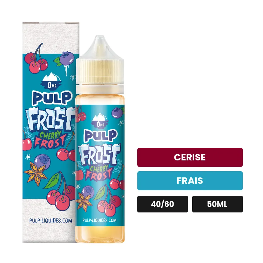 E-liquide Cherry Frost Super Frost de Pulp, 50 ml, saveurs cerise et frais.