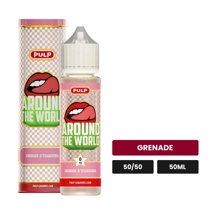 E-liquide Grenade d'Essaouira de Pulp, 50 ml, saveur grenade.