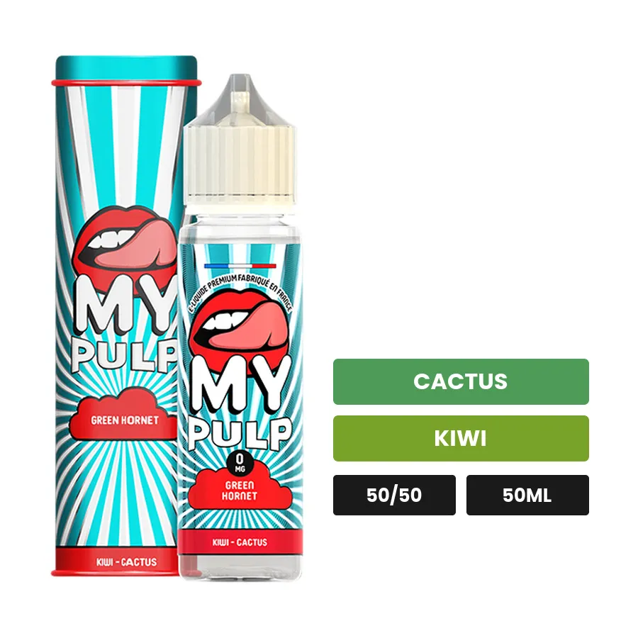 E-liquide Green Hornet de Pulp, 50 ml, saveurs cactus et kiwi.