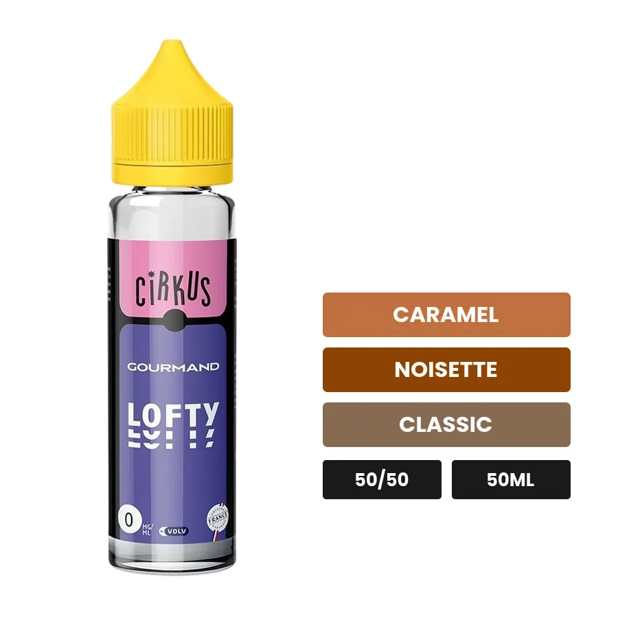 E-liquide Lofty Classic Wanted de Wanted Juice, 50 ml, saveurs caramel, noisette et classic, sans nicotine — prêt à booster.