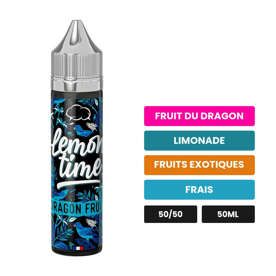 E-liquide Dragon Fruit d'Eliquid France, 50 ml, saveurs fruit du dragon, limonade, fruits exotiques et 1 autre, sans.